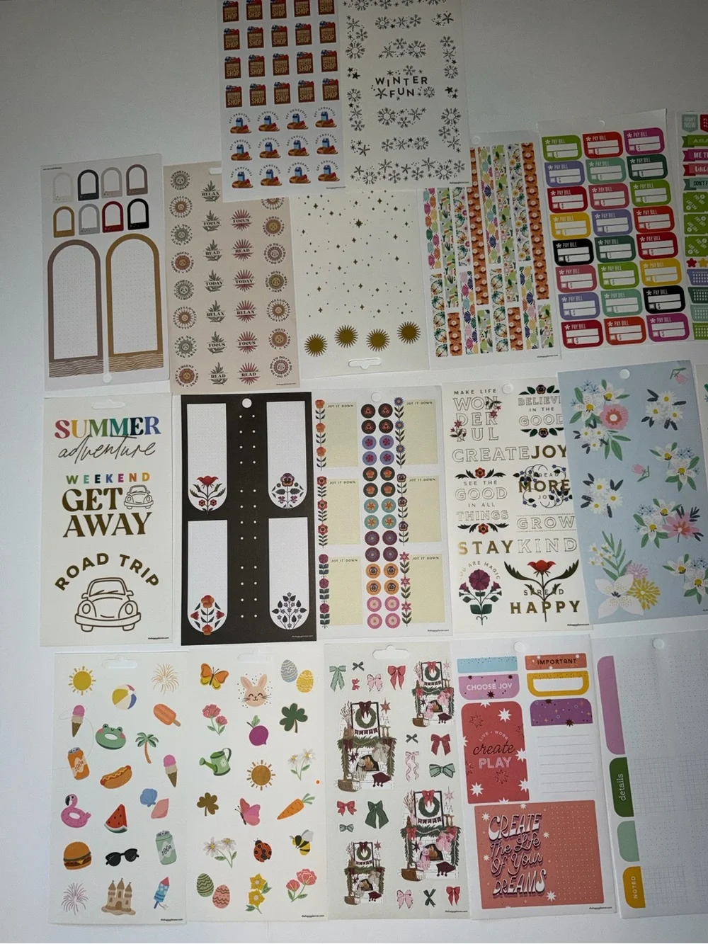 Lot of the happy planner stickers